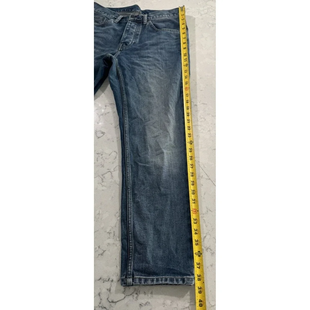 Carhartt WIP Newel Pant Mens 30 Blue Medium Wash Relaxed Tapered Jeans 1029208